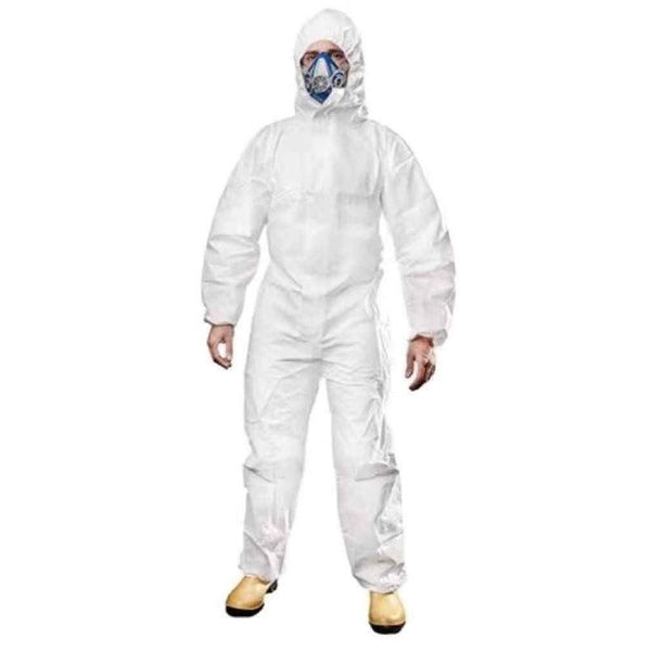 White Protective 60 GSM Nonwoven (Level 3) Isolation Coverall with